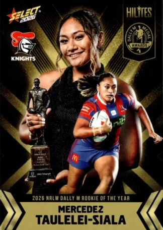 The NRL Trading Card Specialists 5 2026 NRLW Hilites Dally M Rookie Of The Year - NWHD2 Mercedez Taulelei-Siala Newcastle Knights