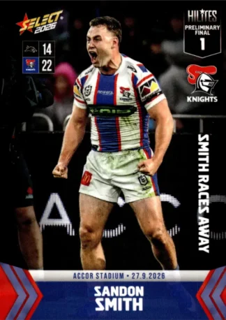 The NRL Trading Card Specialists 12 2026 NRL Hilites Finals Preliminary Final 1 - NHP1 Sandon Smith Newcastle Knights