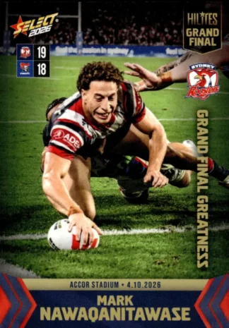The NRL Trading Card Specialists 10 2026 NRL Hilites Finals Grand Final - NHG1 Mark Nawaqanitawase Sydney Roosters