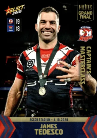 The NRL Trading Card Specialists 9 2026 NRL Hilites Finals Grand Final - NHG2 James Tedesco Sydney Roosters
