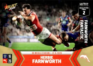 The NRL Trading Card Specialists 10 2026 NRL Hilites Finals Qualifying 2 - NHQ2 Herbie Farnworth Dolphins
