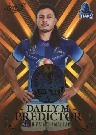 2026 NRL League Heroes Dally M Predictor Gold - DPG28 Tino Fa'asuamaleaui Gold Coast Titans