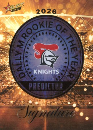 2026 NRL League Heroes Dally M Rookie Predictor Gold - RPG09 Newcastle Knights