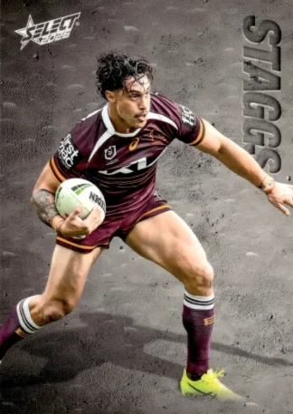 2026 NRL League Heroes Etched - E008 Kotoni Staggs Brisbane Broncos