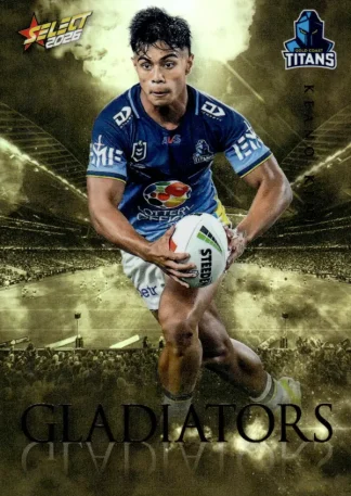 2026 NRL League Heroes Gladiators Gold - GG035 Keano Kini Gold Coast Titans