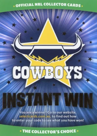 2026 NRL League Heroes Instant Win Card Unscratched - IW10 North QLD Cowboys
