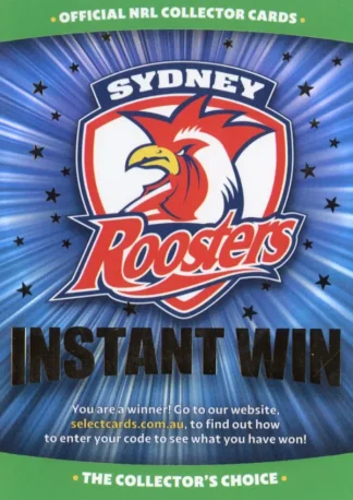 2026 NRL League Heroes Instant Win Card Unscratched - IW15 Sydney Roosters