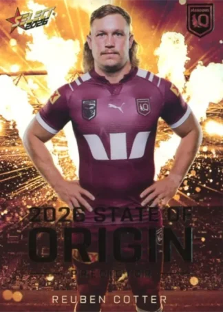2026 NRL League Heroes State Of Origin Predictor Gold - SPG25 Reuben Cotter QLD Maroons