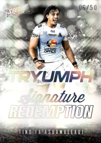 2026 NRL League Heroes Tryumph Black Signature Redemption - TBSR06 Tino Fa’asuamaleaui Gold Coast Titans