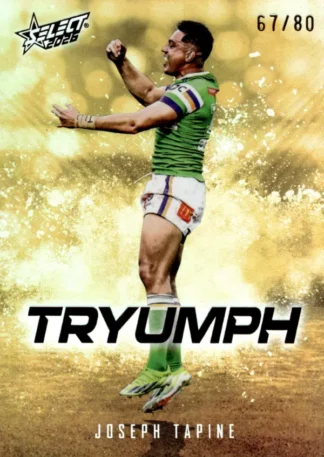 2026 NRL League Heroes Tryumph Gold - TG009 Joseph Tapine Canberra Raiders