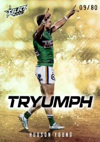 2026 NRL League Heroes Tryumph Gold - TG010 Hudson Young Canberra Raiders