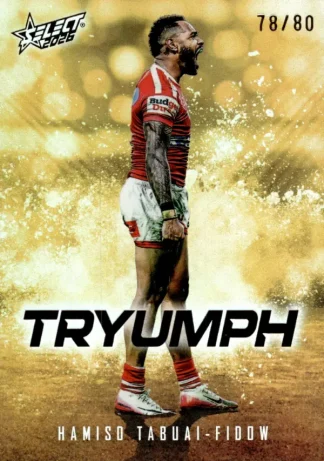 2026 NRL League Heroes Tryumph Gold - TG028 Hamiso Tabuai-Fidow Dolphins