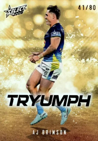 2026 NRL League Heroes Tryumph Gold - TG031 AJ Brimson Gold Coast Titans