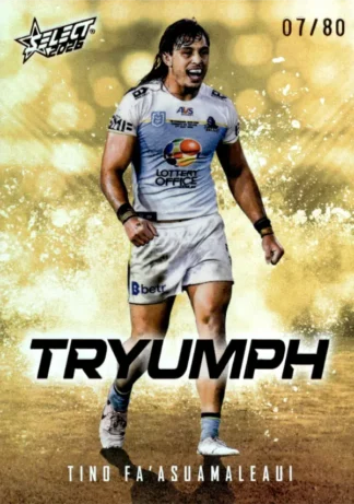 2026 NRL League Heroes Tryumph Gold - TG032 Tino Fa'asuamaleaui Gold Coast Titans