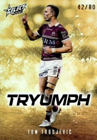 2026 NRL League Heroes Tryumph Gold - TG040 Tom Trbojevic Manly Sea Eagles