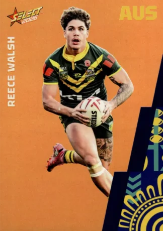 2026 Rugby League World Cup Base Parallel Orange - BO012 Reece Walsh Australia