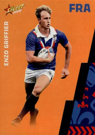 2026 Rugby League World Cup Base Parallel Orange - BO060 Enzo Griffier France