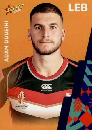 2026 Rugby League World Cup Base Parallel Orange - BO069 Adam Doueihi Lebanon
