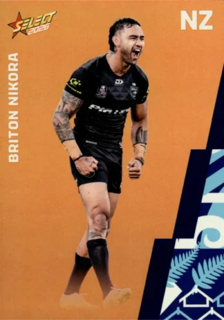 2026 Rugby League World Cup Base Parallel Orange - BO090 Briton Nikora New Zealand