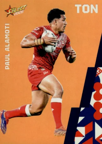 2026 Rugby League World Cup Base Parallel Orange - BO120 Paul Alamoti Tonga