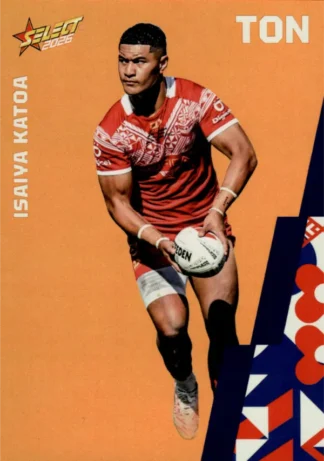 2026 Rugby League World Cup Base Parallel Orange - BO126 Isaiya Katoa Tonga