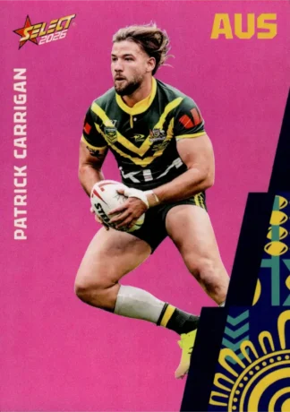2026 Rugby League World Cup Base Parallel Pink - BP003 Patrick Carrigan Australia