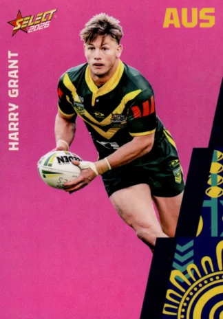 2026 Rugby League World Cup Base Parallel Pink - BP005 Harry Grant Australia