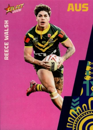 2026 Rugby League World Cup Base Parallel Pink - BP012 Reece Walsh Australia