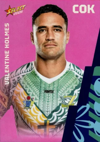 2026 Rugby League World Cup Base Parallel Pink - BP017 Valentine Holmes Cook Islands