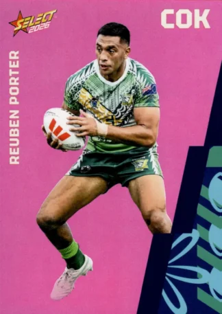 2026 Rugby League World Cup Base Parallel Pink - BP024 Reuben Porter Cook Islands