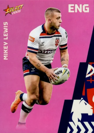 2026 Rugby League World Cup Base Parallel Pink - BP032 Mikey Lewis England