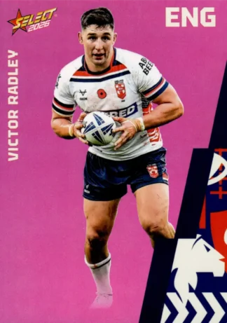 2026 Rugby League World Cup Base Parallel Pink - BP036 Victor Radley England