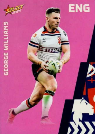 2026 Rugby League World Cup Base Parallel Pink - BP039 George Williams England