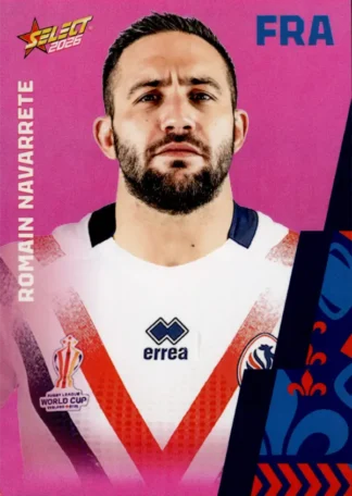 2026 Rugby League World Cup Base Parallel Pink - BP063 Romain Navarrete France