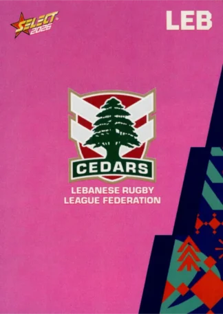 2026 Rugby League World Cup Base Parallel Pink - BP067 Lebanon Logo Card