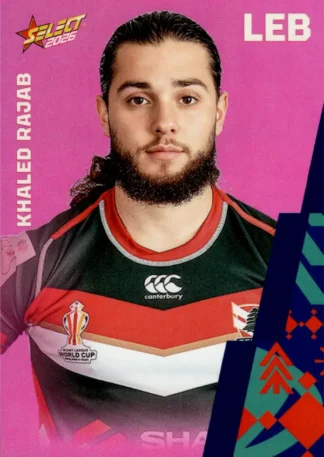 2026 Rugby League World Cup Base Parallel Pink - BP075 Khaled Rajab Lebanon