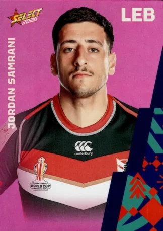2026 Rugby League World Cup Base Parallel Pink - BP077 Jordan Samrani Lebanon