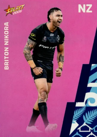 2026 Rugby League World Cup Base Parallel Pink - BP090 Briton Nikora New Zealand