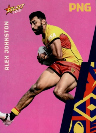 2026 Rugby League World Cup Base Parallel Pink - BP098 Alex Johnston PNG