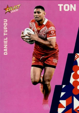 2026 Rugby League World Cup Base Parallel Pink - BP130 Daniel Tupou Tonga
