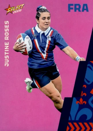 2026 Rugby League World Cup Base Parallel Pink - BP141 Justine Roses France