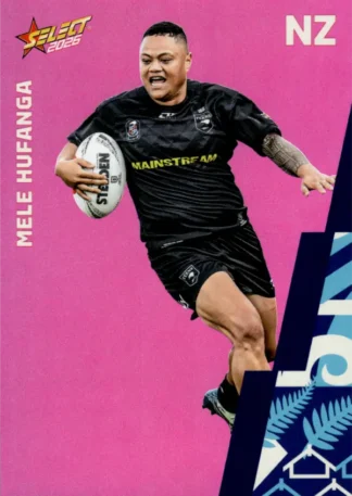 2026 Rugby League World Cup Base Parallel Pink - BP145 Mele Hufanga New Zealand