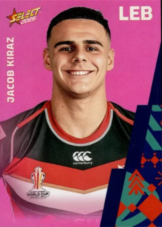 2026 Rugby League World Cup Base Parallel Pink - BP070 Jacob Kiraz Lebanon
