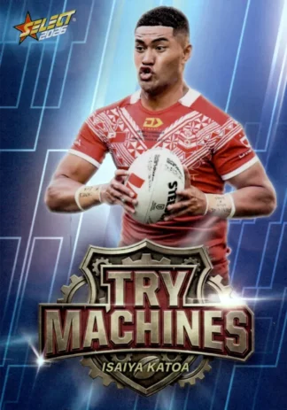 The NRL Trading Card Specialists 12 2026 Rugby League World Cup Try Machines - TM39 Isaiya Katoa Tonga