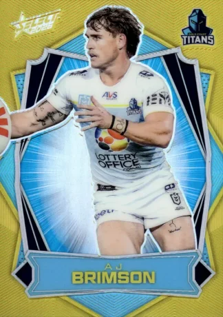 2026 NRL League Heroes Luminous Gold Back - L061 AJ Brimson Gold Coast Titans