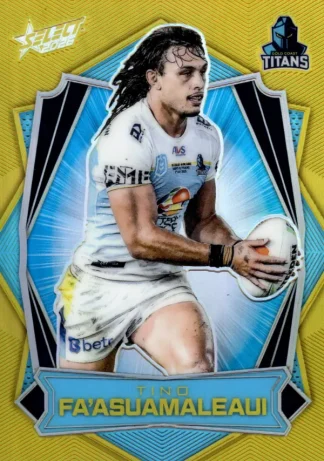 2026 NRL League Heroes Luminous Gold Back - L065 Tino Fa'asuamaleaui Gold Coast Titans