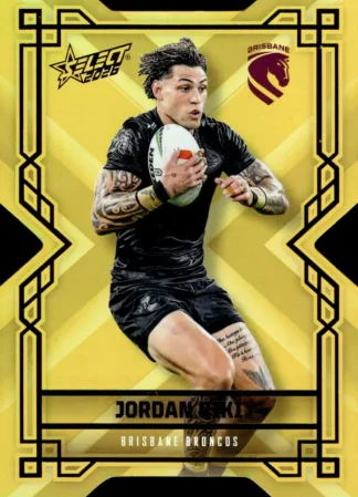 2026 NRL League Heroes Colours Die-Cut Gold - CDG009 Jordan Riki Brisbane Broncos