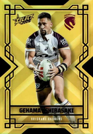 2026 NRL League Heroes Colours Die-Cut Gold - CDG010 Gehamat Shibasaki Brisbane Broncos