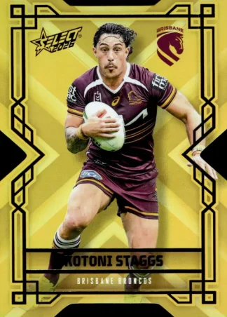 2026 NRL League Heroes Colours Die-Cut Gold - CDG011 Kotoni Staggs Brisbane Broncos