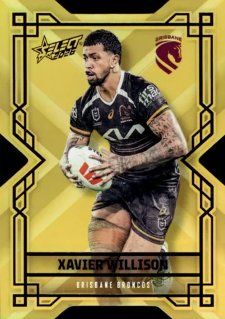 2026 NRL League Heroes Colours Die-Cut Gold - CDG013 Xavier Willison Brisbane Broncos